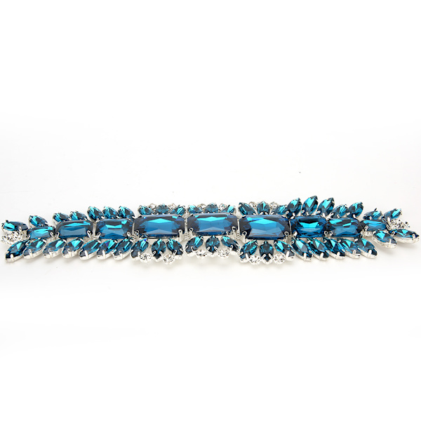 Kristall Rhinestones Blomma DIY Sy Kläder Skor Dekoration Tillbehör Royal Blue
