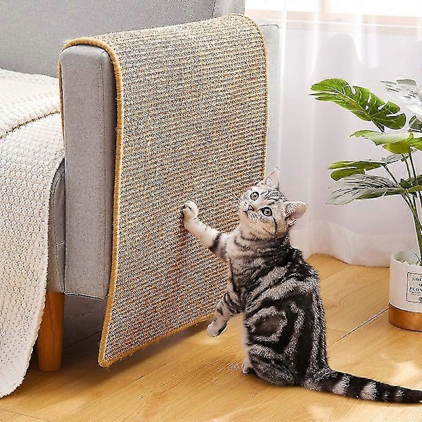 Klösbräda för katter sisalmatta klösskrapa för klösvård kattträd kattleksak stolsbord soffkudde möbelskydd (30*40cm)