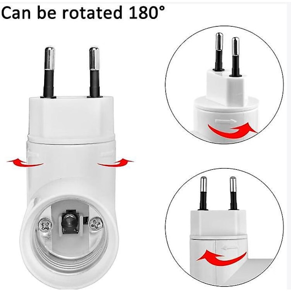 Trådløs E27-stikkontakt-sæt - 4 stk., AC 230V, LED-pæreholder, E27-adapter, ideel til køkken, minivæg og sengeborde