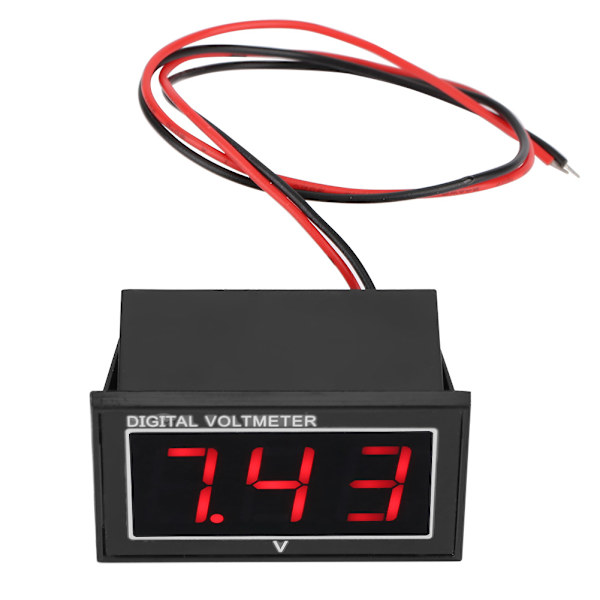 1 stk. Digital 0,56″ LED-display Vandtæt Voltmeter DC Spændingsmåler Panel (2,5-30V, Rød)