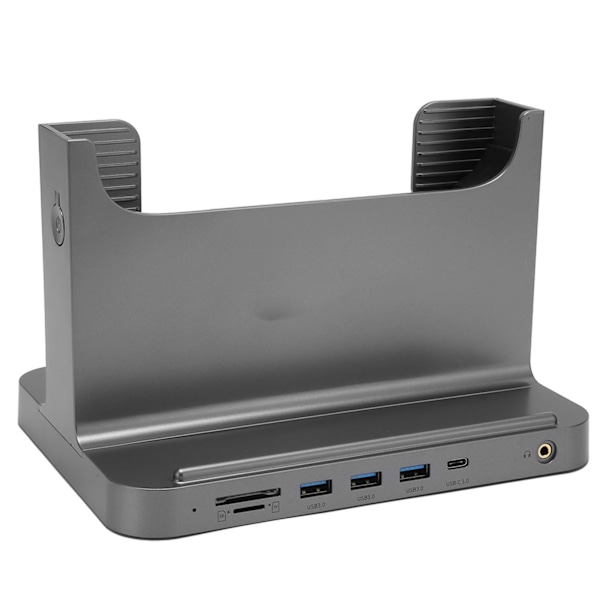 Vertikal PC-ställ 8 i 1 Dockningsstation Stabil Signalöverföring Mini PC-ställ för OS X Office Interface Expansion Space Grey
