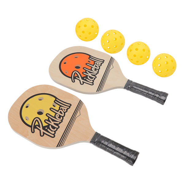 Pickleball-set med träracketar för nybörjare