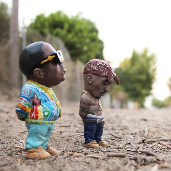 Hip Hop Rapper Minnesharts Staty Minifigur Dekoration B