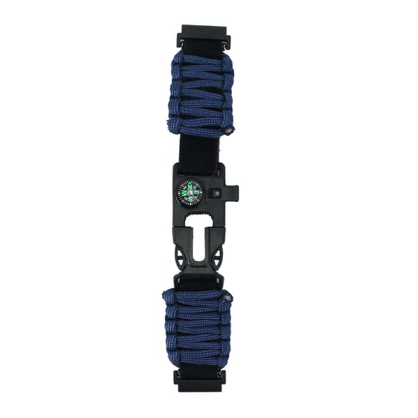 6 i 1 Paracord Armbandsurrem 22 mm Spänne med Eldstartare Kompass Visselpipa Passar för Huami Midnattsblå