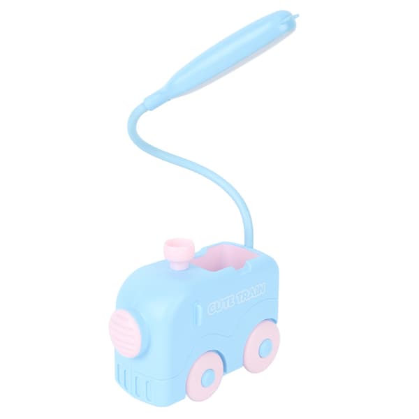 Mini Tog LED Nattbordslampe Øyebeskyttelse Studieleselys USB-lading med Pennholder for Barn Blå