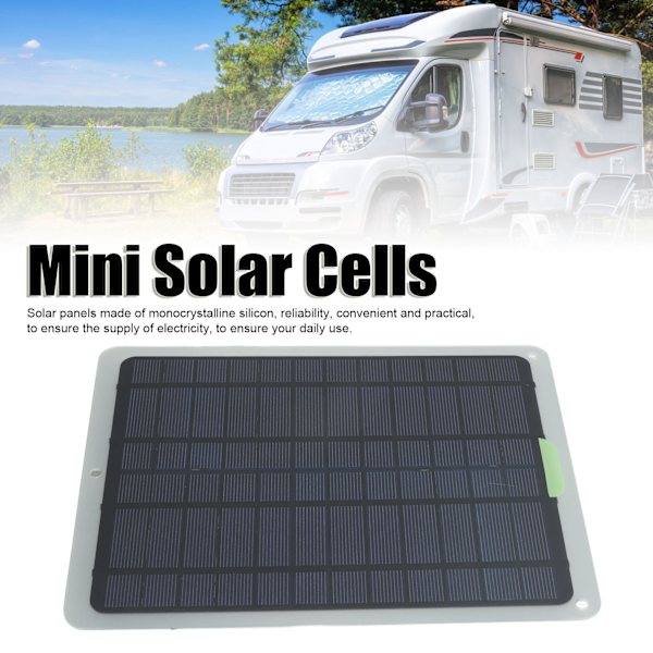Mini solcellepanel-sæt 22W med beslag 12V OBD batterikontroller monokrystallinsk solcellepanel til udendørs