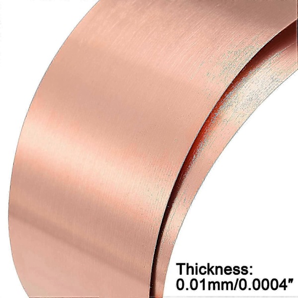 Kuparilevy, metallifoliolevy 1000mm x 100mm x 0,01mm