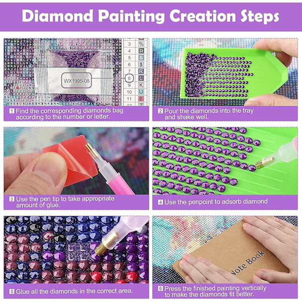 Crystal Butterfly 5D diamond painting - Täysi purppura timantti tekojalokiviristipisto aikuisille ja lapsille - 30x40 cm timantti-tee-se-itse-maalaus