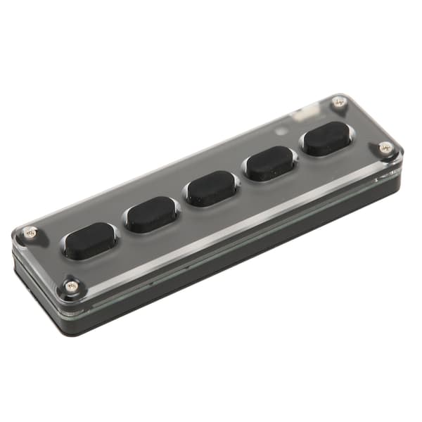 Programmerbar knappsats 5 tangenter Trådbunden USB Trådlös Bluetooth Dual Mode Mini Silikon Tyst DIY Programmerbart Gaming Tangentbord Svart