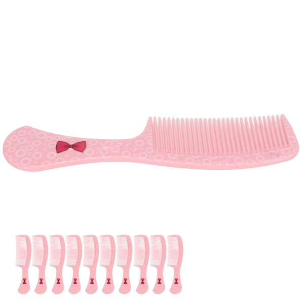 10 stk bredtannet kam forhindrer statisk ergonomisk rund kant bærbar hårstyling kam for hjemmet utendørs rosa