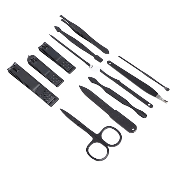 Set 12 verktyg Skärande liten bärbar prydlig nagelsax Grooming Kit med case för kontorsresor