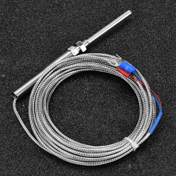 M8 gevind PT100 platinmodstand termoelement 50 mm probe temperatursensor ledning 0-400 ℃ (5 m)