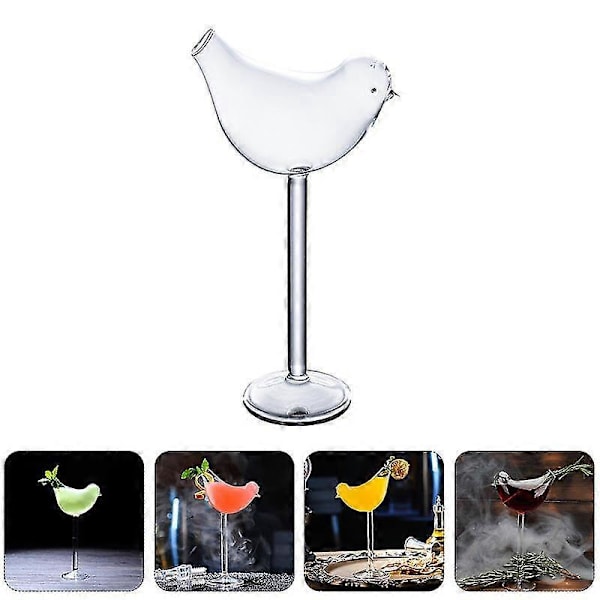 1 Sett 4 stk. Cocktailglass i fugleform, vinglass, beger (transparent)