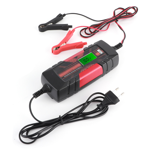 Smart Battery Charger Electronic Maintenance Auto Motorcycle 6‑12V IP65 Waterproof EU Plug 110‑240V