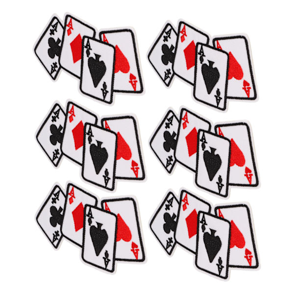 20 stk Iron On Patch Brodert Spillekort Patch Applique for Clothes Dress Hat DIY Accessories