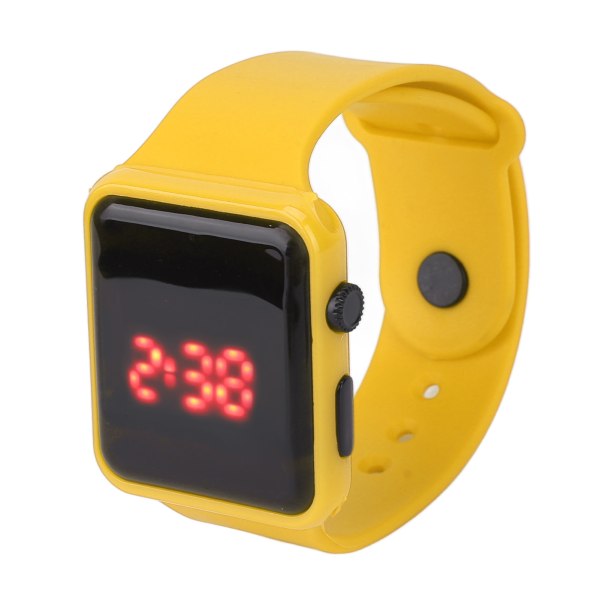 Watch LED-skärm Kvadratformad bakgrundsbelysning Design Digital watch för fritidsaktiviteter Gul