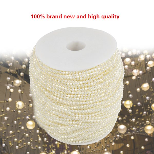 100m/rulle Imitation Pearl Wire Beads Garland String DIY Bröllopsdekoration 2,5 mm (beige)