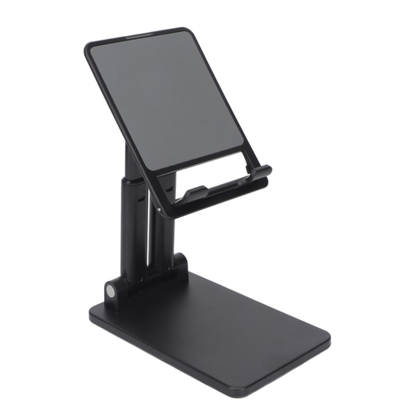 Mobiltelefonstativholder for skrivebord Sammenleggbare doble stenger for Iphone Nettbrett Smartphone for Live Streaming Opptak Svart