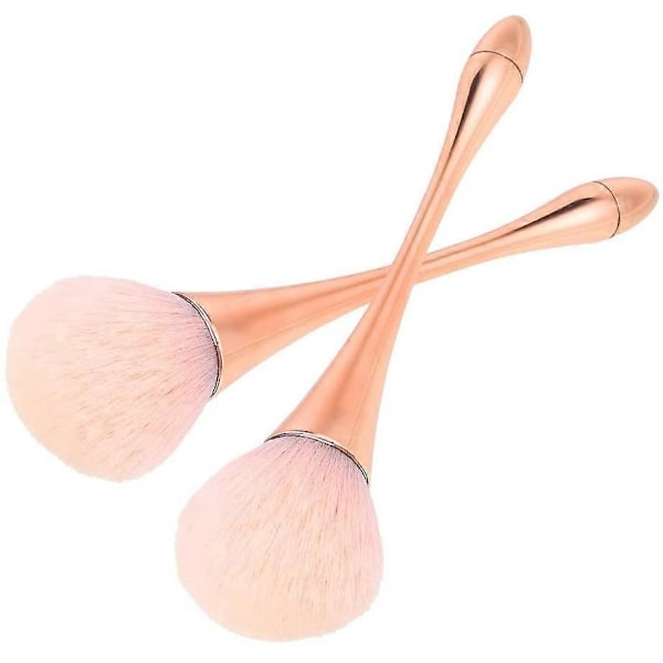 2 st Stora Mineralpuderborstar, Bronzer Kabuki Sminkborste, Mjuk Fluffig Foundationborste, Professionell Puderborste och Rougeborste för Daglig Sminkning