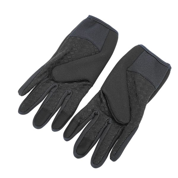 1 par vinter touchscreen-hansker i fleece, termiske, vindtette med glidelås for menn og kvinner, løping, sykling, ski, svart, M
