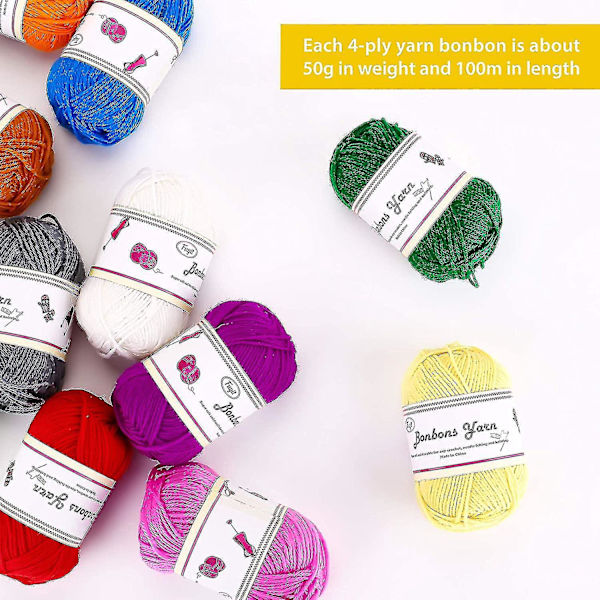 Assorterat DK-garnsset - 12x50g, 1200 meter, 100 % akryl