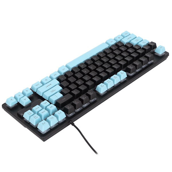 Mekanisk tangentbord Känslig utlösning Lätt bärbar Tvåfärgad sömnad PC-tangentbord för stationär bärbar dator Svart blå