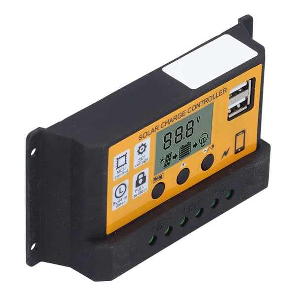 Smart Laddningsregulator Fotovoltaisk Solpanel Batteriregulator med LCD-display 12V 24V 20A