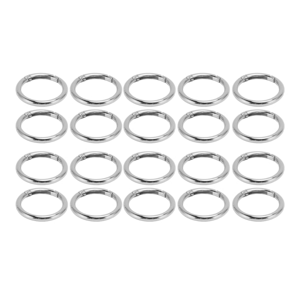 20 stk Spring O-ringe 1,57 tommer diameter 0,2 tommer tyk stærk kobber sikker lukning fjederspænder til pung Taske smykker DIY Sølvfarve