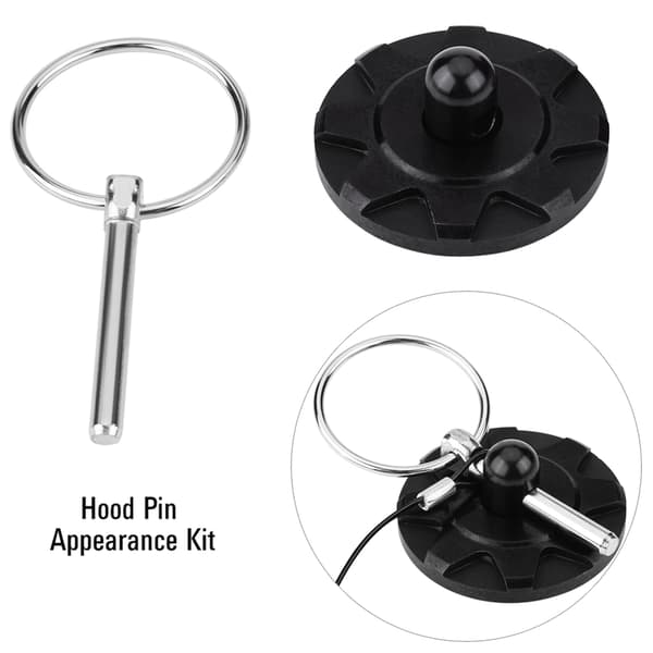 2 stk. Universal CNC Billet Aluminium Racing Bonnet Hætte Pin Lås Udseende Kit Sort