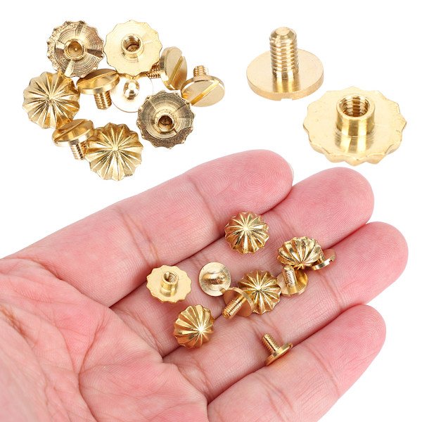 10 sæt antikke chrysanthemum søm messing skrue nitte stud retro guld dekoration 1#11mm