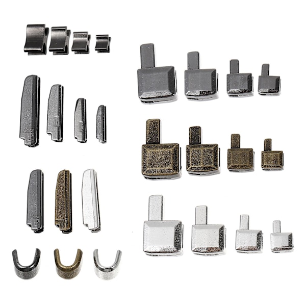 24 Set Metall Dragkedjehuvud Reglage Fäste Insättningsstift Dragkedjestopp Tillbehör Plugg Dragkedja Reparationssats För Kappa Hem DIY (blandad Färg, Storlek 3/5/8/10)-