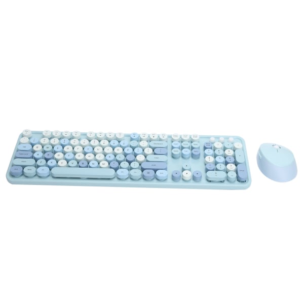 2.4Ghz trådløst 104 tastatur tastatur og mus sæt Office Desktop sødt tastatur til computer (Couleur mélangée bleue)