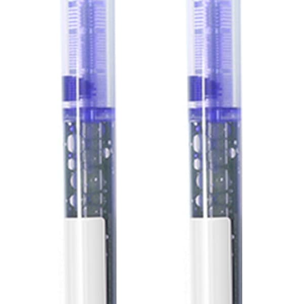 2 stk. Rollerball Pen 0,5 mm Fin Spids Hurtigtørrende Rullende Kugle Flydende Blækpen til Studerende Blå