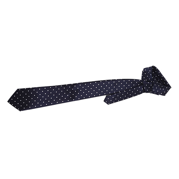 Set med slipsar för män i polyestergarn, klassisk slips med prickar, slipsklämma, manschettknappar, näsduk, affärsgåva i presentförpackning