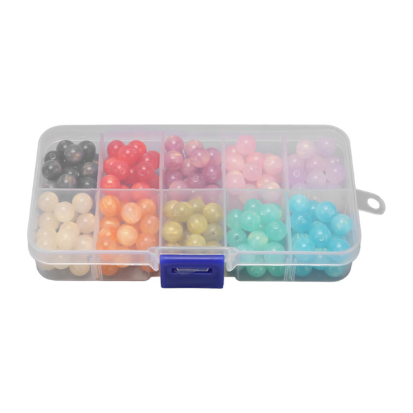 200 stk. Armbåndsfremstilling af perler 10 farver DIY rund perlehalskæde Fremstilling af perler til smykker Armbåndsfremstilling Håndværksprojekter