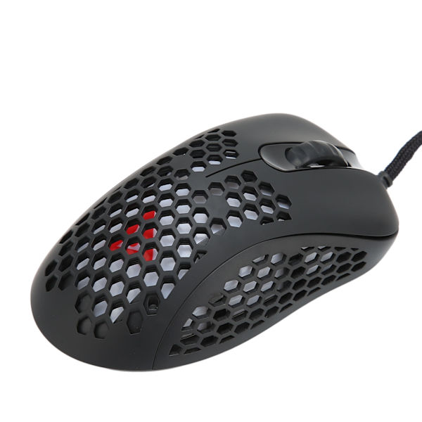 Gaming-mus med stabil transmission, komfortabelt greb, fleksibel betjening, ergonomisk design, let kablet RGB PC-spilmus, sort