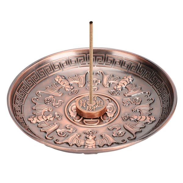 Røkelsesholder Five Blessing Plate Stick Brenner Stativ Lilla Bronse Sink Legering Hjem Tilbedelse