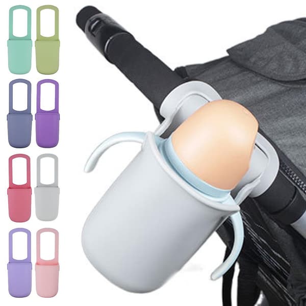 Silicone Cup Holder for Bike Trailers Durable Non-slip Water Bottle Holder for Beach Chairs Grey