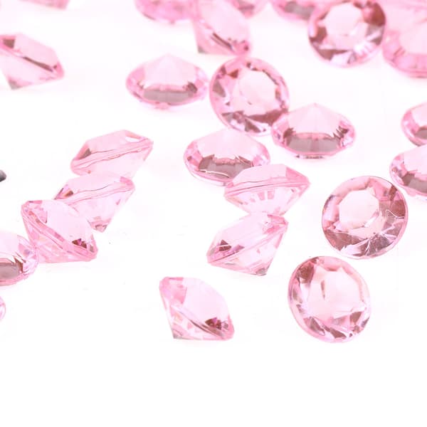 500 st 10 mm DIY transparenta spetsiga akryldiamantädelstenar för bröllopsfest (rosa)