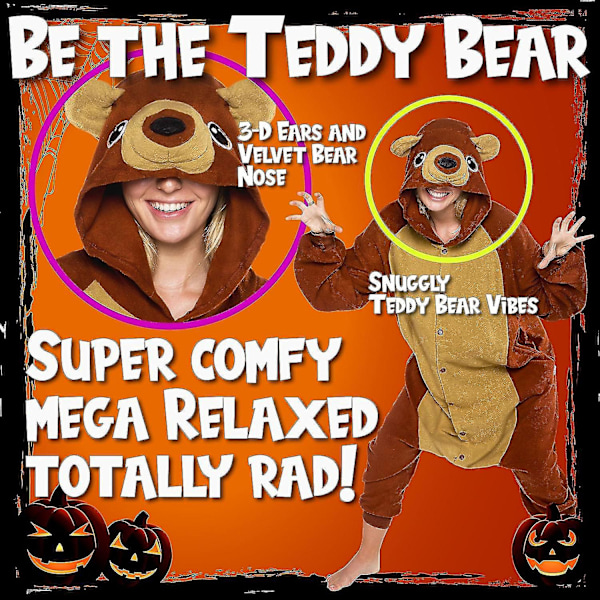 Pehmoeläin ja merieläin Halloween-asu aikuisille - Funziez! Iso nallekarhu