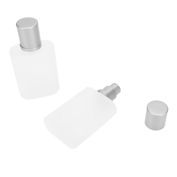 2 stk. parfumesprayflaske tykt glas matteret transparent genopfyldelig tom flaske 50ml