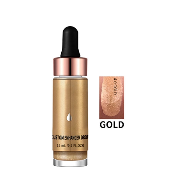 Ansigt Læber Kontur Highlight Lysende Makeup Dråbe Koncentrat Væske (Guld)