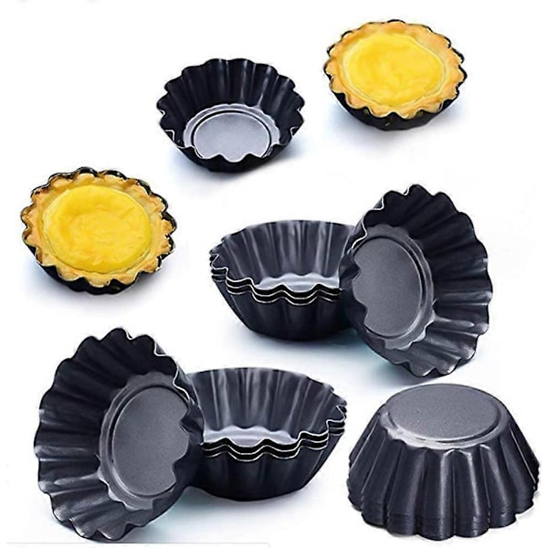12 Stk. Tartlettformer 6,5 cm Mini Tarteform Karbonstål Pannekakeform