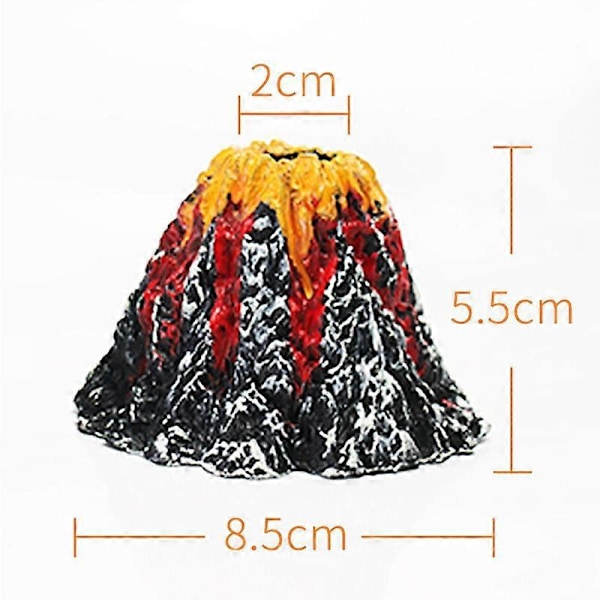 Akvarium Vulkan Ornament Kit, Färgglad LED Sten Bubblare Luftljus, Luftsten Bubblare Vulkan