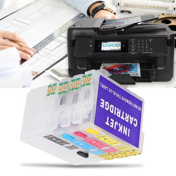 Blåckpatronuppsättning Skrivartillbehör för 252XL WF7610 3640 7110 7210 7710