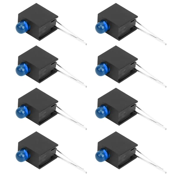 100 stk. 3 mm LED-skjermdiode lyssett med holder side enkelthulls industrielt tilbehør Blått lys