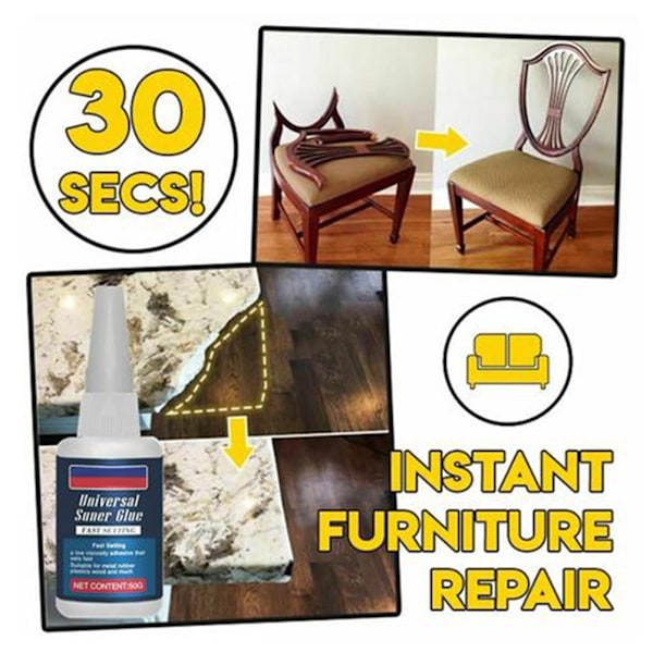 50 ml universallim, vattentätt starkt lim för reparation av olika ytor, metall, keramik, plast, glas, trä