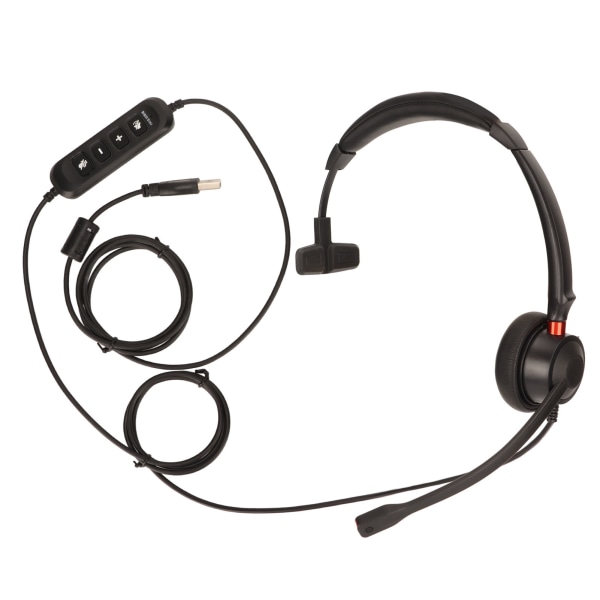 Call Center Headset ENC Active Noise Cancellation Single Ear Customer Service Hodetelefon med mikrofon for kontor