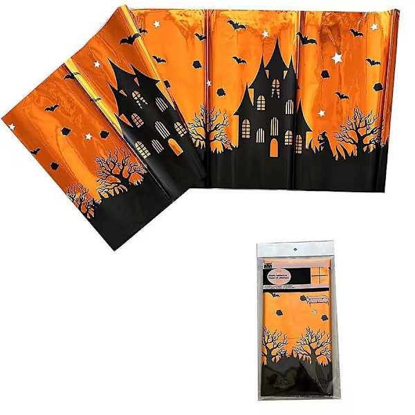 Halloween-Dukset - 10 st, 72x72 tum, Läskigt Tema, Tvättad Duken för Fest, Picknick, Middag Dekoration