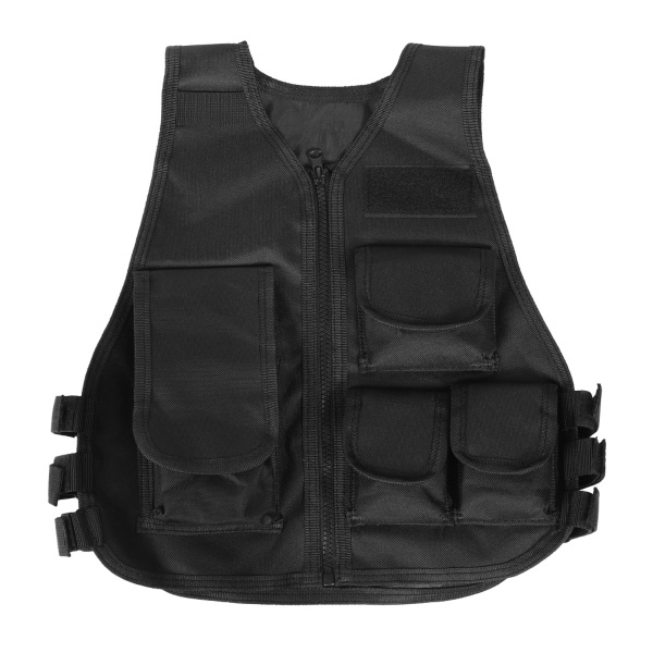 Barnväst Militär kamouflageväst för utomhusspel (svart S)